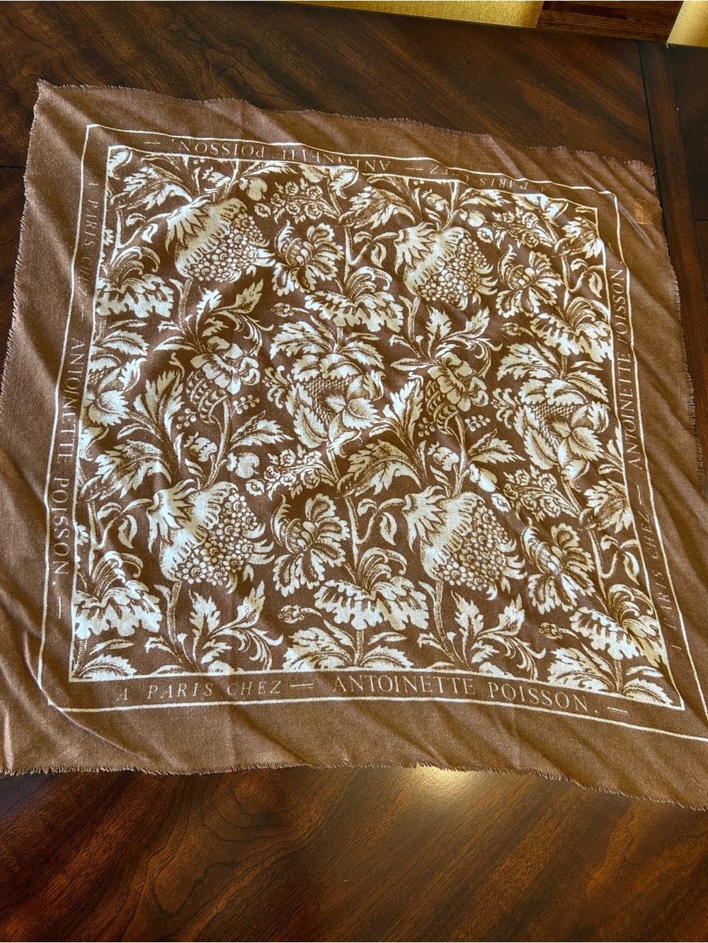 Sézane x Antionette Poisson Brown & Cream Maryse Scarf
